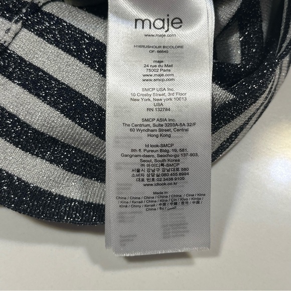 Maje Rushour Metallic Striped Long Sleeve Keyhole Stretch Knit Mini Dres… - Picture 15 of 15